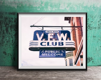 V.F.W. Club, Downtown Galena - Unframed Photography Print - Galena, Illinois Art Photo - Public Welcome, VFW