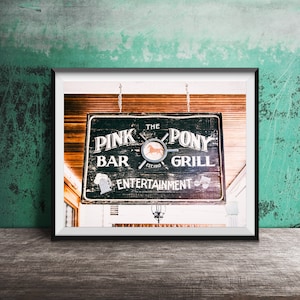 PINK PONY BAR & Grill, Mackinac Island, Michigan Photography - Wall Art Photo - Sign Photography - Bar Sign Print