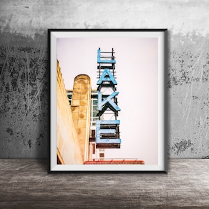 LAKE THEATER, Oak Park, Chicagoland - ingelijste, kant-en-klare kunst - moderne kunstfotografie print - Chicago Sign foto