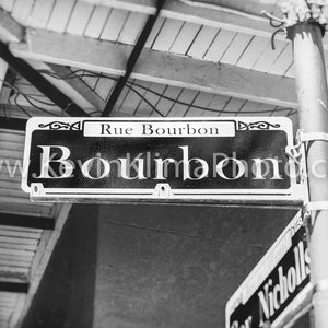 Bourbon Street, New Orleans Wall Art NOLA Sign Photography Unframed Print French Quarter, New Orleans Sign Photography image 4