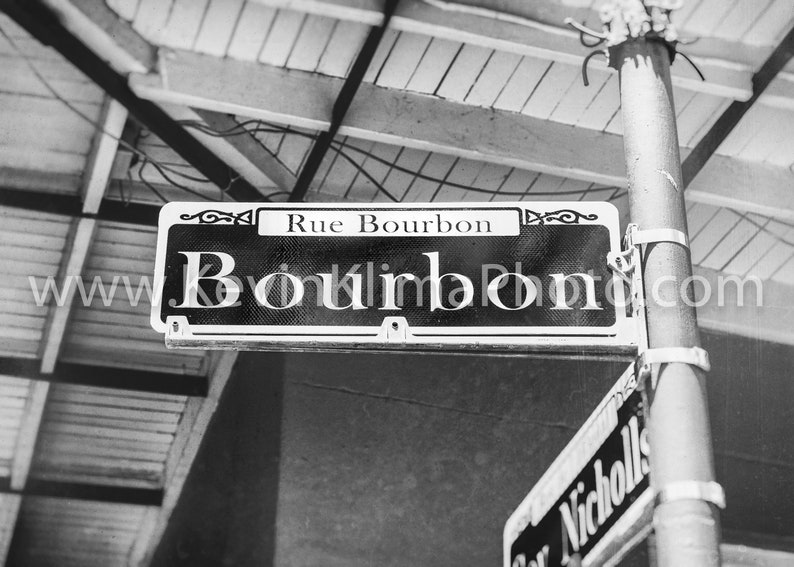 Bourbon Street, New Orleans Wall Art NOLA Sign Photography Unframed Print French Quarter, New Orleans Sign Photography image 4