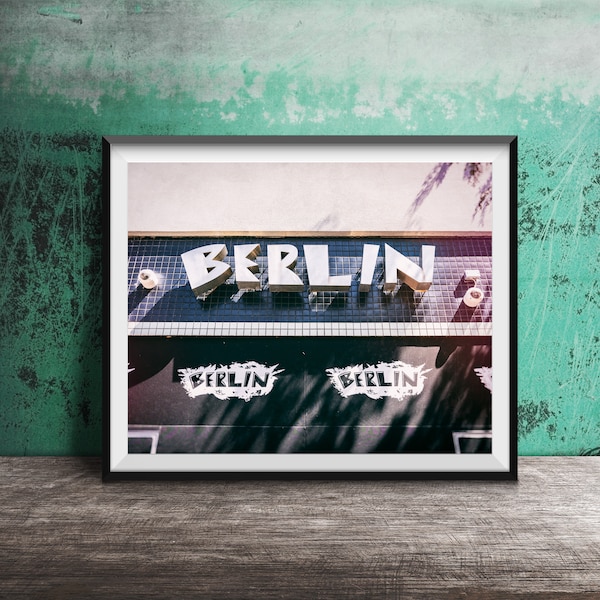 BERLIN, Chicago Bar Club Wall Art Print - Lakeview, Chicago Sign Photography - Unframed, Ready-to-Frame Print