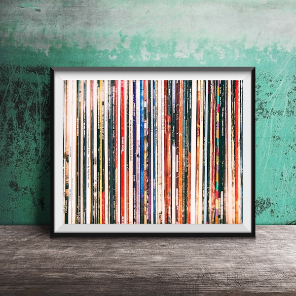 Vintage Record Albums Print - Photography Art Print photo - Album Wall Art