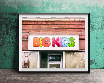 BIG KIDS - Unframed Wall Art Photo - Modern Photography Print - Adult Children, Fun Grownup Art, Colorful Apartment, Condo, Home Decor