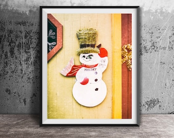 Malort Snowman Dive Bar Photography - Kitchen Bar Decor - Unframed Wall Art Print - Old Style Beer, Rose's Lounge, Lincoln Park, Chicago