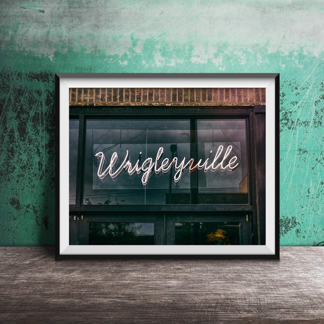 Wriglyville Rooftops Sign WRIGLEYVILLE - Unframed Photography Print - Chicago Neon Signs ...
