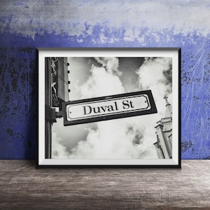 DUVAL STREET Key West Street Sign - Photography Print vintage sign photo - Key West Florida Sign