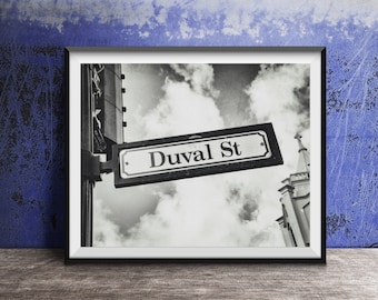 DUVAL STREET Key West Street Sign - Photography Print vintage sign photo - Key West Florida Sign