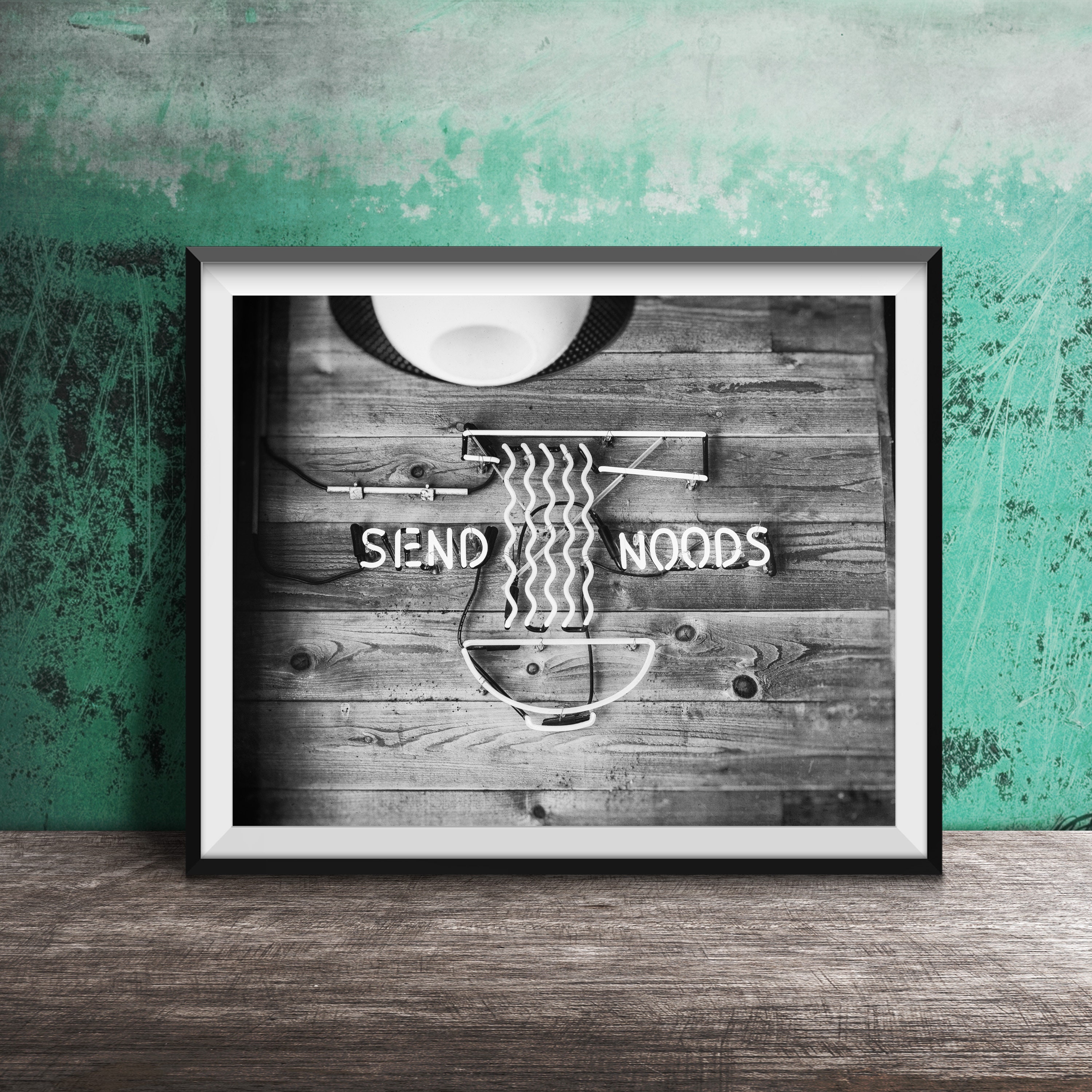 SEND NOODS, Ramen Noodle Bar Print - Kitchen Art - Retro Neon Sign SEND NOODS, Ramen Noodle Bar Print - Kitchen Art - Retro Neon Sign