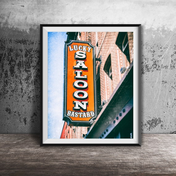 LUCKY BASTARD SALOON Nashville Bar Neon Sign Photography Etsy