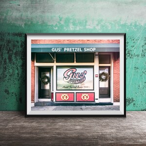 GUS' PRETZEL SHOP - Stampa fotografica senza cornice di St. Louis - Foto artistica da parete per ristorante - Decorazione da cucina - Stampa Pretzel Bakery