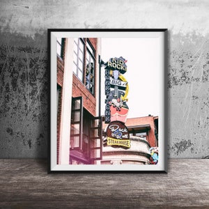 Kid Rock's Kick-Ass Rock & Roll Steakhouse - Nashville Bar Sign Photography - Wall Art Photo - Broadway, Music City Photography, Bar Decor