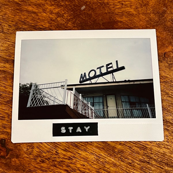 MOTEL - Limited Edition Original Instant Film Print #1/1 - Unframed/Ready-to-Frame - Vintage Roadside Retro Motel Photograph