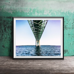 MACKINAC BRIDGE, MICHIGAN - Unframed Photography Print - Upper Peninsula, Michigan Suspension Bridge, Great Lakes