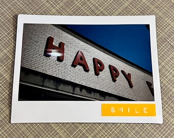 HAPPY SMILE - Limited Edition Original Instant Film Print #1/1 - Unframed/Ready-to-Frame - Happy Foods, Chicago, IL