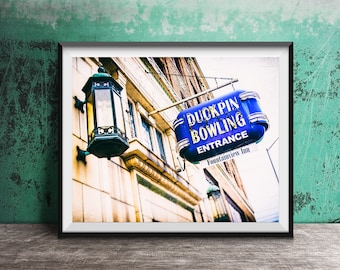 Duckpin Bowling Alley - Fountain Square, Indianapolis Neon Sign - Wall Art Photo - Bar Photography - Unframed Wall Decor