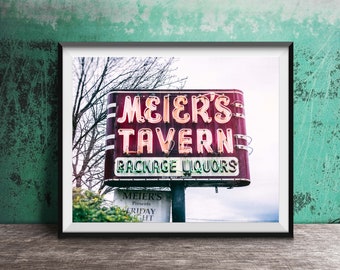 Meier's Tavern, Glenview, Chicagoland - Unframed Photography Print - Chicago Wall Art - Chicago Dive Bar Sign - Bar Decor