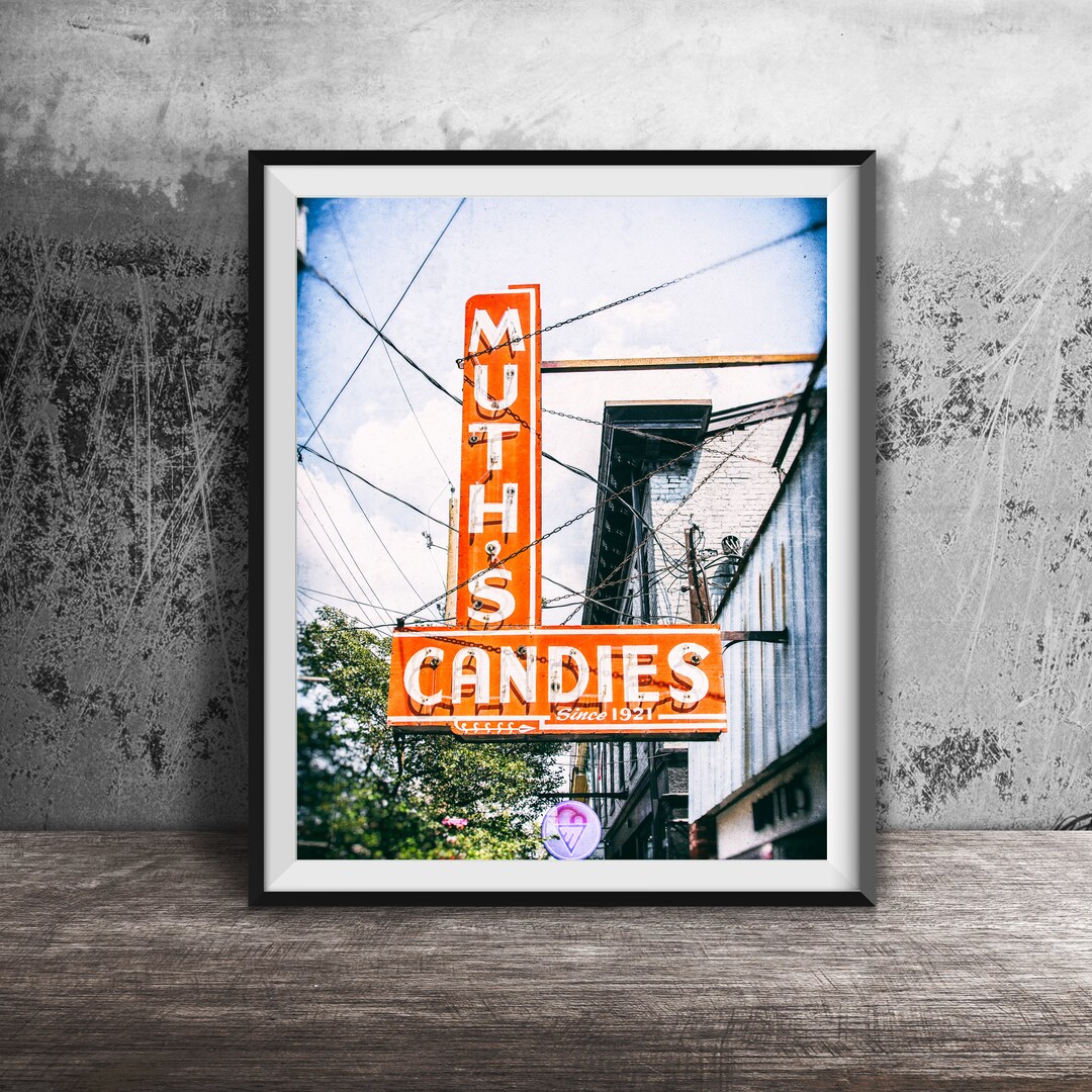 MUTHS CANDIES Louisville Neon Sign Photography Kentucky Photo Print