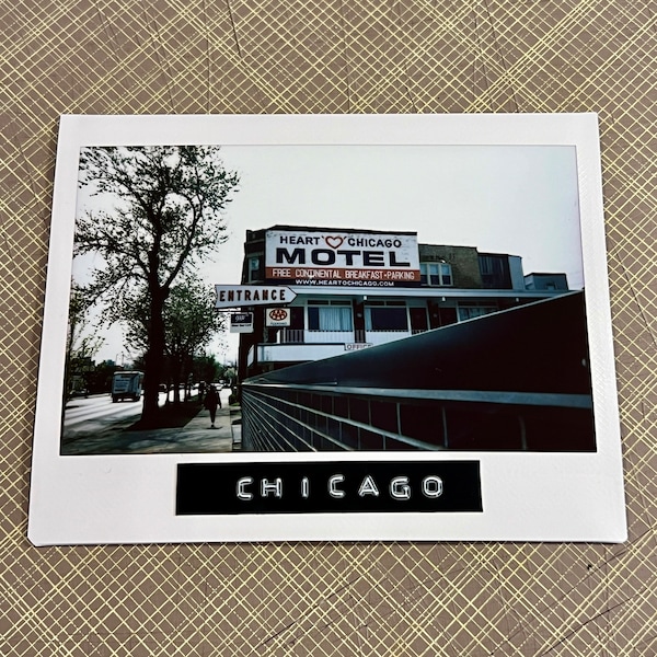 HEART OF CHICAGO Motel - Limited Edition Original Instant Film #1/1 - Unframed/Ready-to-Frame - Instax Film Photography - Heart O Chicago
