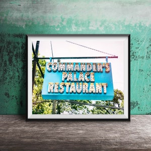 Commander's Palace Restaurant, New Orleans Wall Art - NOLA Sign Photography - Unframed Print - Garden District, New Orleans Sign