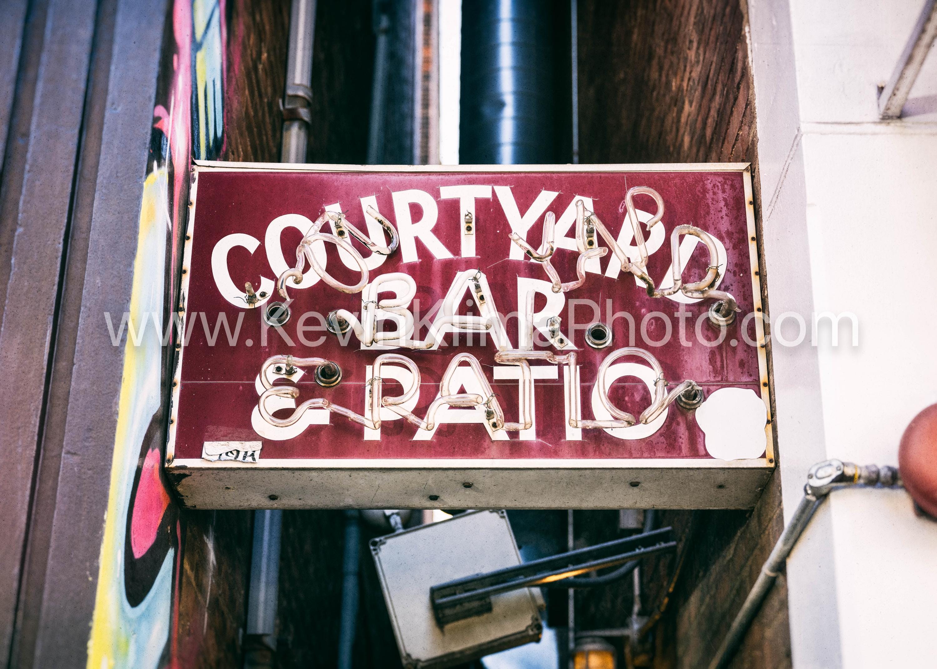COURTYARD BAR & PATIO - Unframed Photography Print - Modern Sign ...