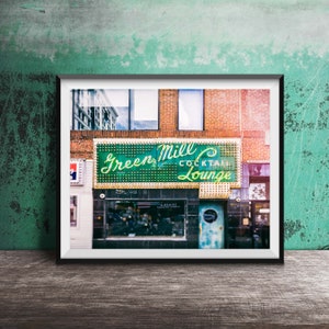 Green Mill, Chicago Photography Art Print - Unframed Neon Sign Photo - Uptown, Chicago Wall Art