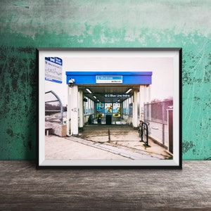 MONTROSE Blue Line - Chicago CTA El Sign - Unframed Photography Print - Chicago Train Stop