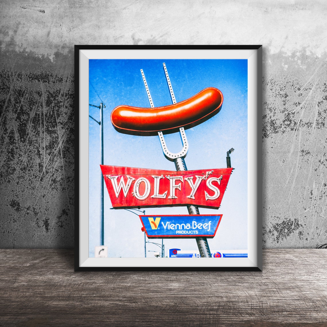 Wolfy Sign WOLFY'S HOT DOGS - Kitchen Art - Chicago Hot Dogs - Art Photography ...