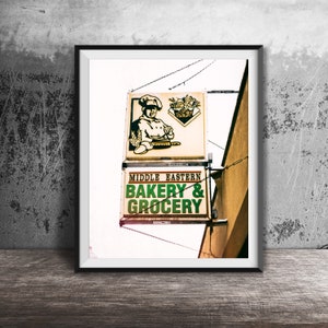 MIDDLE EASTERN Bakery & Grocery Sign - Art Photography Print - Unframed Wall Art - Kitchen Art - Food Photo