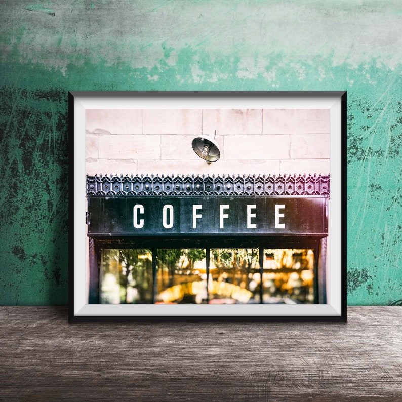 CAFÉ Arte de la pared de la cocina Fotografía del letrero del desayuno Impresión fotográfica moderna Decoración del hogar Cafetería imagen 1