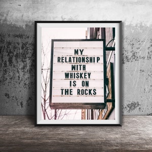 WHISKEY on the ROCKS - Unframed Photography Print - Kitchen Bar Decor - Whiskey, Bourbon, Cocktail Bar Artwork