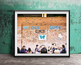 CHICAGO CUBS Chalk Wall - 2016 World Series Champions - Chicago Vintage Sign Photography Print Photo - Wrigley Field Photography