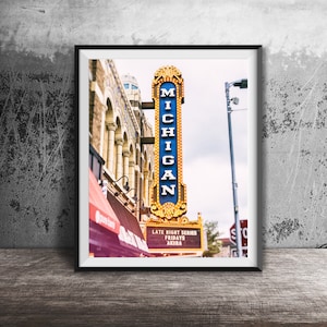 Michigan Photography Print - Original Wall Art Photo - Modern Photography - Michigan Theatre, Ann Arbor, University of Michigan