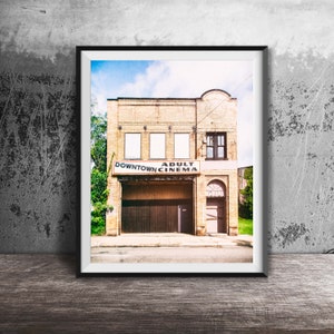 DOWNTOWN ADULT CINEMA - Unframed Photography Print - Akron, Ohio Building Print