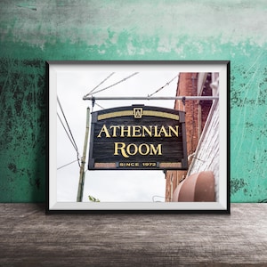 ATHENIAN ROOM, Lincoln Park, Chicago - Unframed Photography Print - Restaurant Bar Sign Photograph