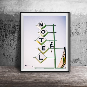 MOTEL - Unframed Photography Print - Downtown Las Vegas, Nevada Hotel & Casino Signs, Fremont Street - TRAVELERS MOTEL