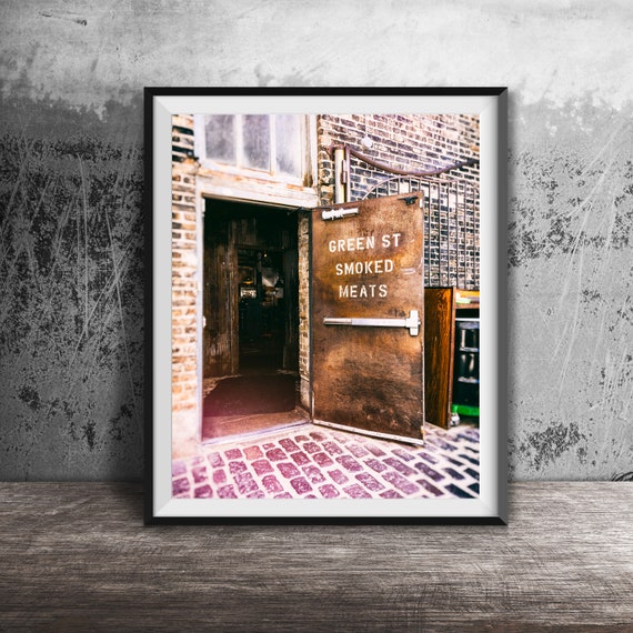 Chicago Restaurant Wall Art - Green Street Smoked Meats BBQ - Unframed Chicago Sign Photography - West Loop, Chicago