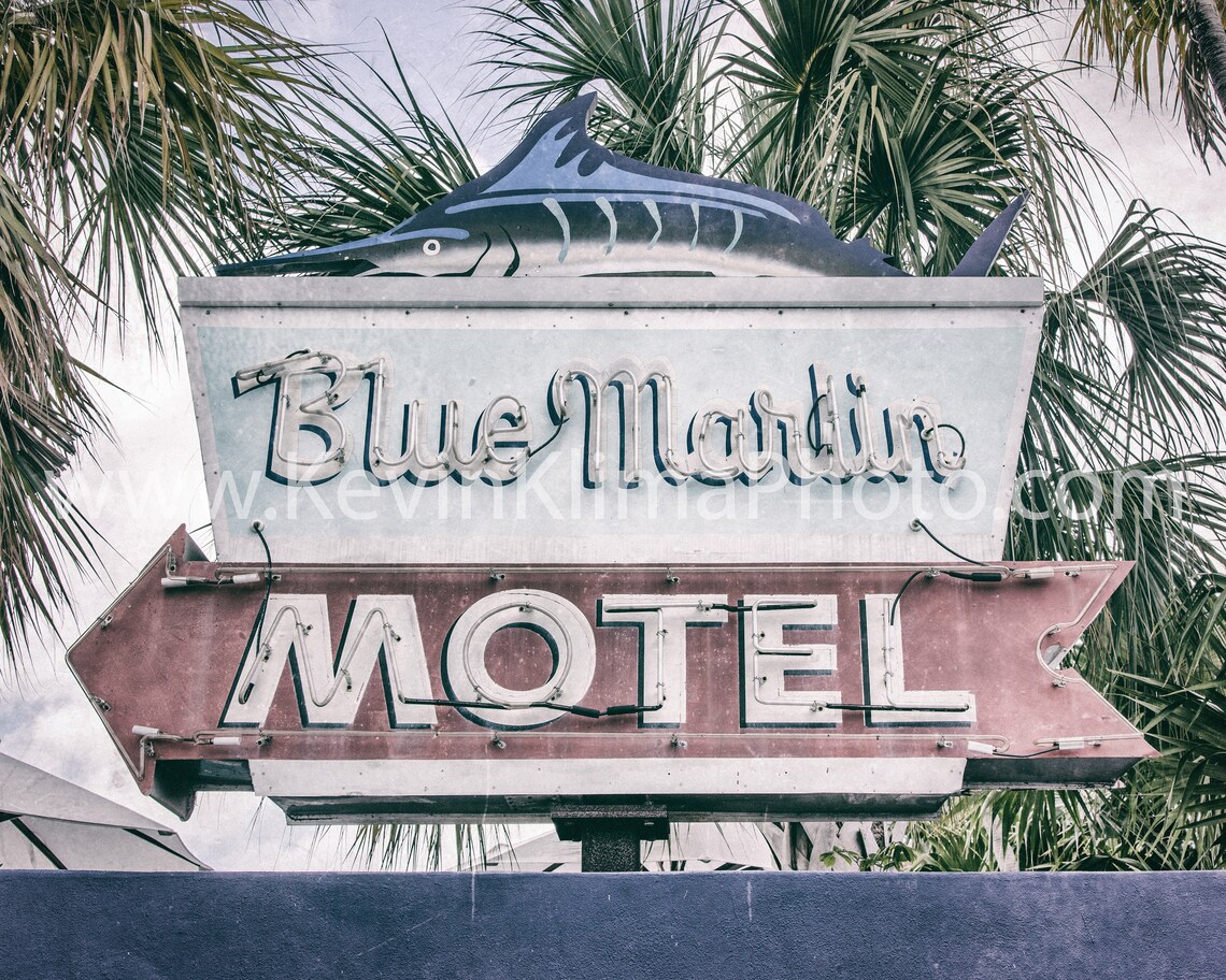 Blue Marlin Motel Key West Florida Photography Print art Etsy