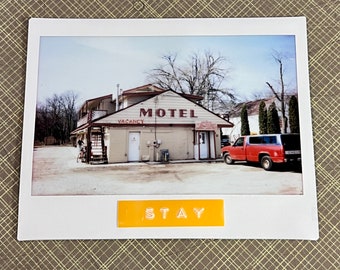 MOTEL - Limited Edition Original Instant Film Print #1/1 - Unframed/Ready-to-Frame - Vintage Roadside Retro Motel Photograph