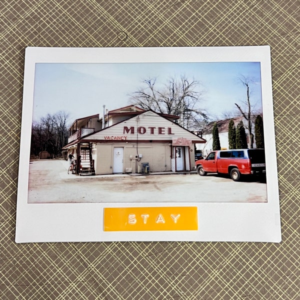 MOTEL - Limited Edition Original Instant Film Print #1/1 - Unframed/Ready-to-Frame - Vintage Roadside Retro Motel Photograph