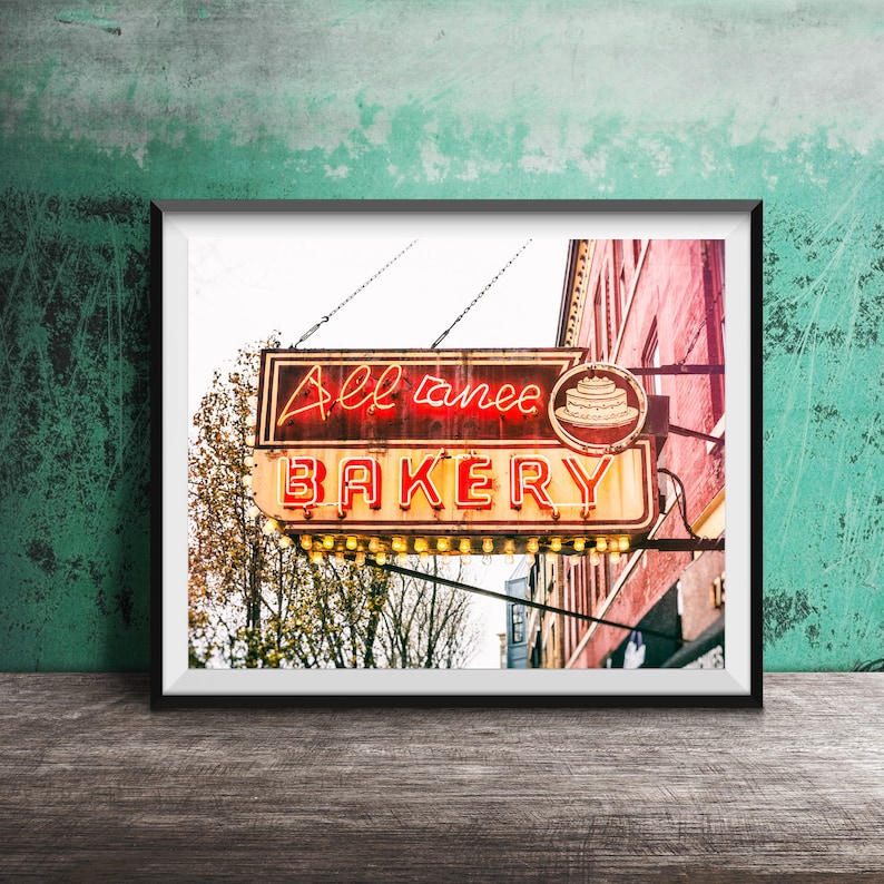 Alliance Bakery, Wicker Park - Chicago Photography Print - Unframed Vintage Sign Photo image 1