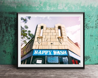 LAUNDROMAT - LAUNDRY - Laundry Room - Modern Fine Art Photography Print - Vintage Sign Photo - Happy Wash