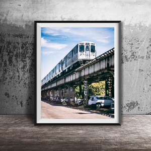 CHICAGO ELEVATED TRAIN - Unframed Photography Print - Lincoln Square, Chicago cta Train, City Alley Photograph