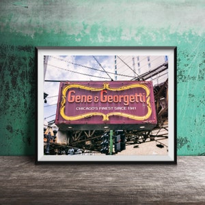 GENE & GEORGETTI, River North, Chicago - Unframed Photography Print - Chicago Restaurant Bar Sign Photography - Chicago Steakhouse