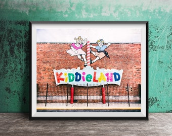 KIDDIELAND AMUSEMENT PARK - Neon Sign Art Photography Print - Chicagoland Photo - Fine Art Photo - Modern Art - Wall Decor - Melrose Park