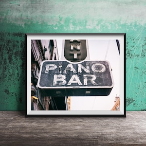 PIANO BAR - Stampa fotografica senza cornice - Decorazione da parete per la casa - Pianista, Pianista