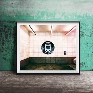 Seattle LINK LIGHT RAIL Wall Art - Unframed Photography Print - Neon Sign Photography - Downtown Seattle Subway Station