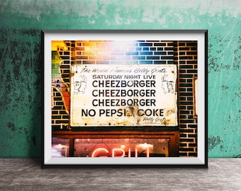 Billy Goat Tavern - Chicago Photography - Art Photography Print - Chicago Restaurant Bar Sign - Saturday Night Live - Cheezborger - SNL