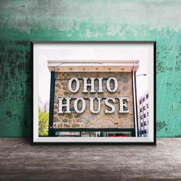 OHIO HOUSE MOTEL - River North, Chicago Wall Art - Unframed Chicago Sign Photography - Chicago Photography Print