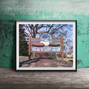SLEEPY HOLLOW - Stampa fotografica di Chicagoland - Arte murale di Chicago senza cornice - Benvenuti a Sleepy Hollow, Illinois, Headless Horseman